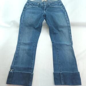 Paige Dark Wash Denim Size 26 Cuffed Ankle Curson Jeans